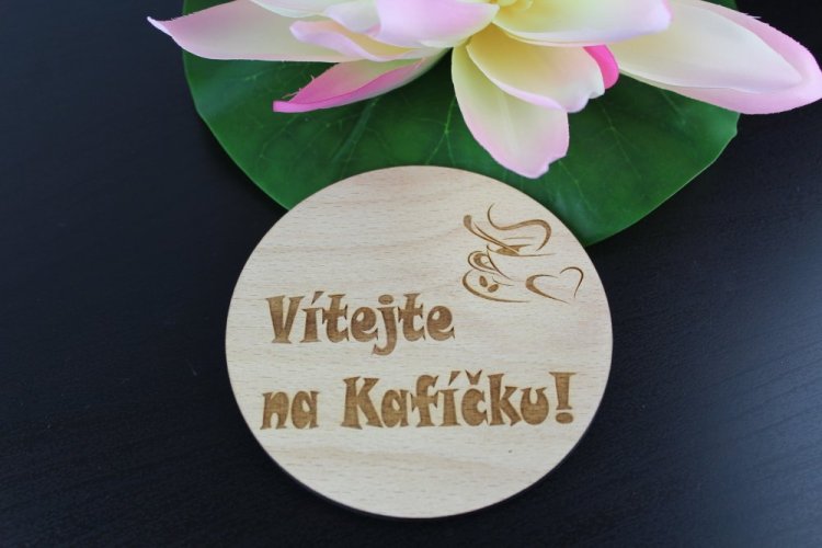Kulatý podtácek vítejte na kafíčku