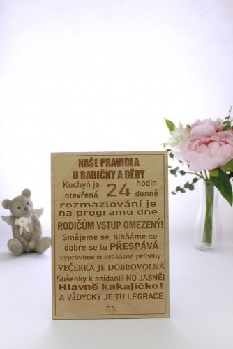 Tabulka Naše pravidla u babičky a dědy