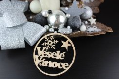Baňka vyřezané Veselé Vánoce