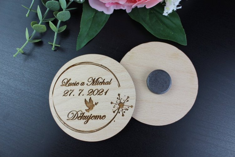 Svatební magnet Kruh s kaňkou
