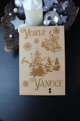 Tabulka Veselé Vánoce se soby