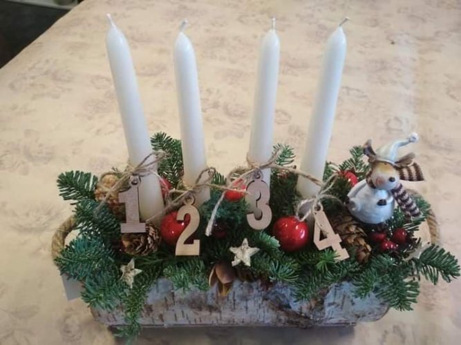 Sada čísel na adventní věnec - vyřezané čísla
