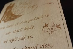 Dřevěné Svatební blahopřání - Láska jako víno