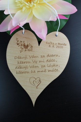 Poděkování rodičům za syna/ dceru