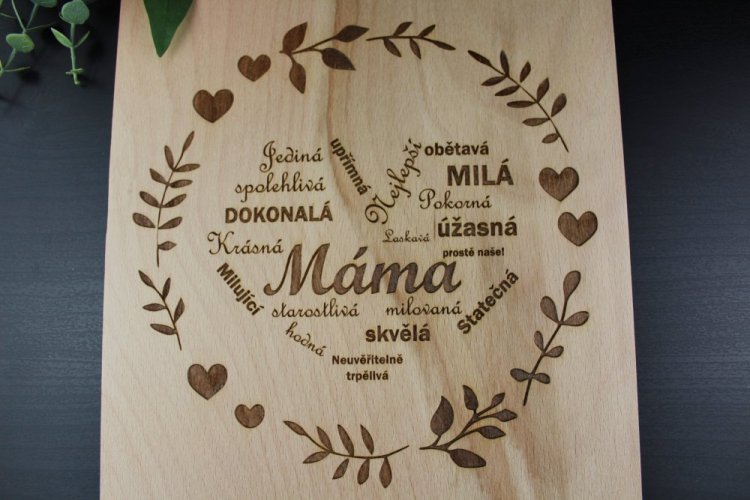 Dřevěná cedulka - Máma