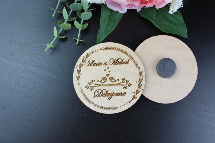 Svatební magnet s dvěma ptáčky
