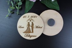 Svatební magnet Svatební pár s dvěma podkovami