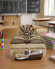Dárkový stojánek s čokoládou pro učitele