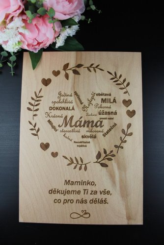 Dřevěná cedulka - Máma
