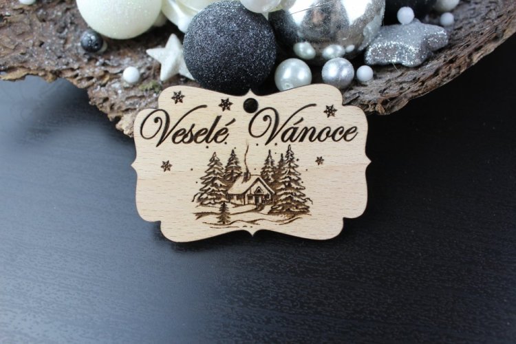 Cedulka - Veselé Vánoce s očkem