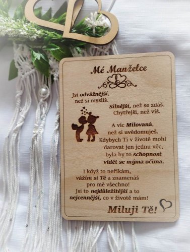 Cedulka- Mé Manželce